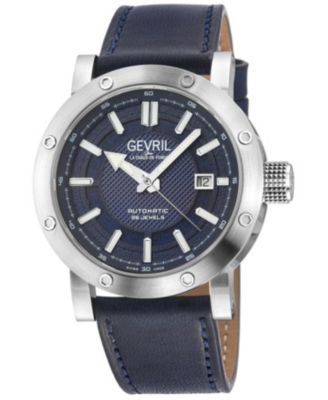 Men's Swiss Made Flat Iron Swiss Automatic Italian Leather Strap Watch