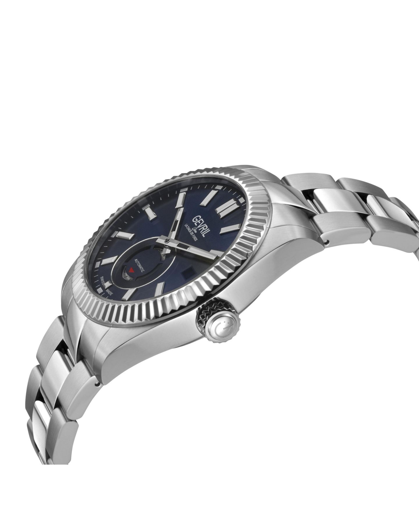 Мужские часы Gevril Swiss Made West Village Swiss Automatic Silver Stainless Steel Bracelet Watch — фото 2