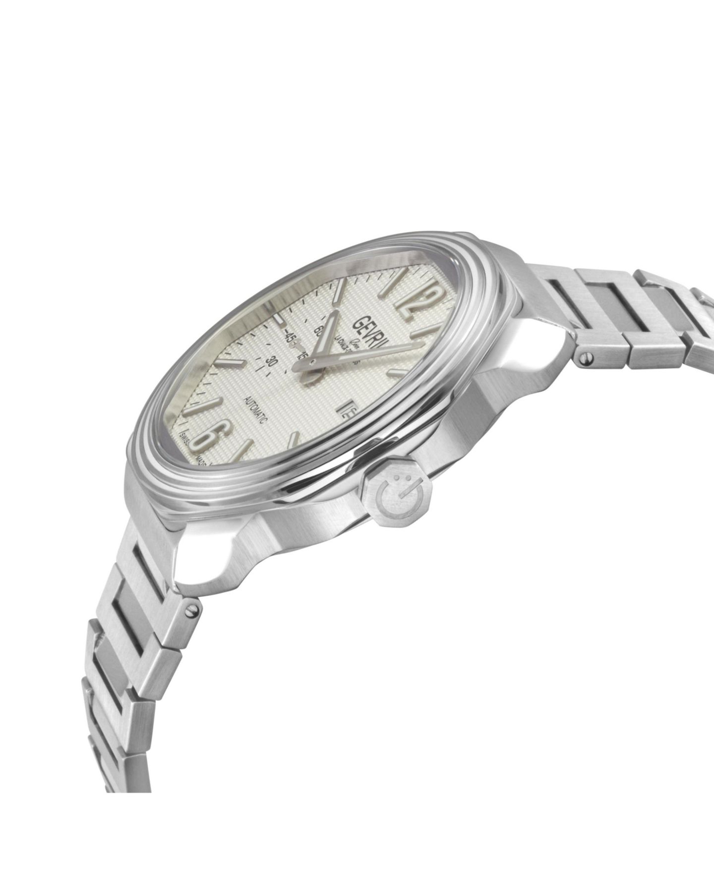 Мужские часы Gevril Swiss Made Roosevelt Swiss Automatic Silver Stainless Steel Bracelet Watch — фото 2
