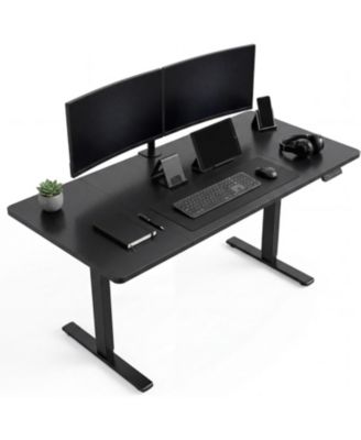 55"x24" Electric Height Adjustable 3-Fold Sit-Stand Desk – Home Office and Gaming Desk, 176 lbs Capacity