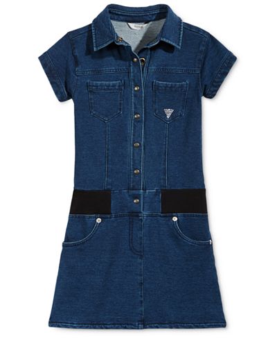 GUESS Drop-Waist Denim Dress, Big Girls (7-16)