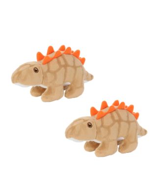 Jr Dinosaur Stegosaurus 2 Pack, Durable Plush Squeaky Dog Toy