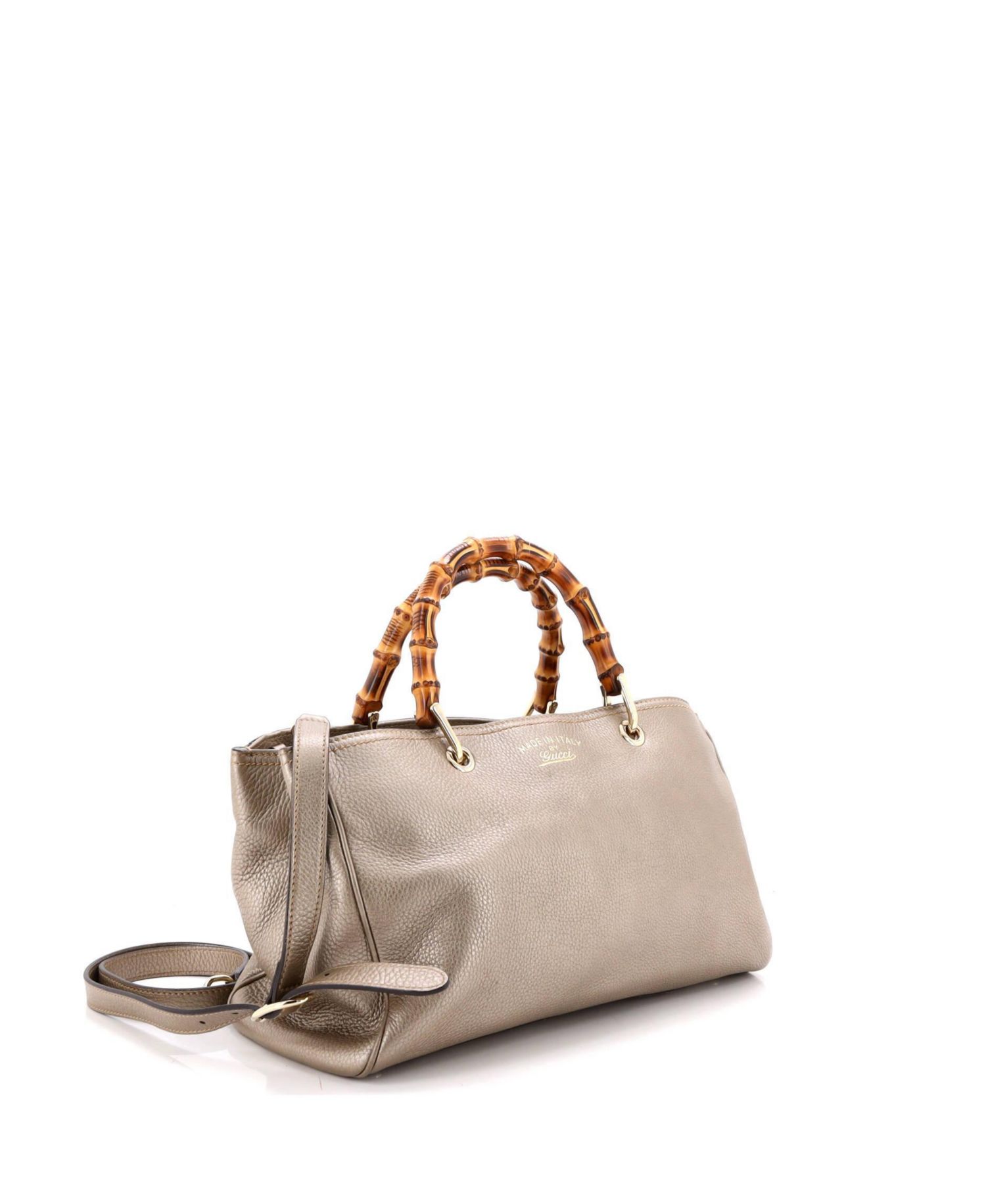 Medium Bamboo Shopper Tote Leather