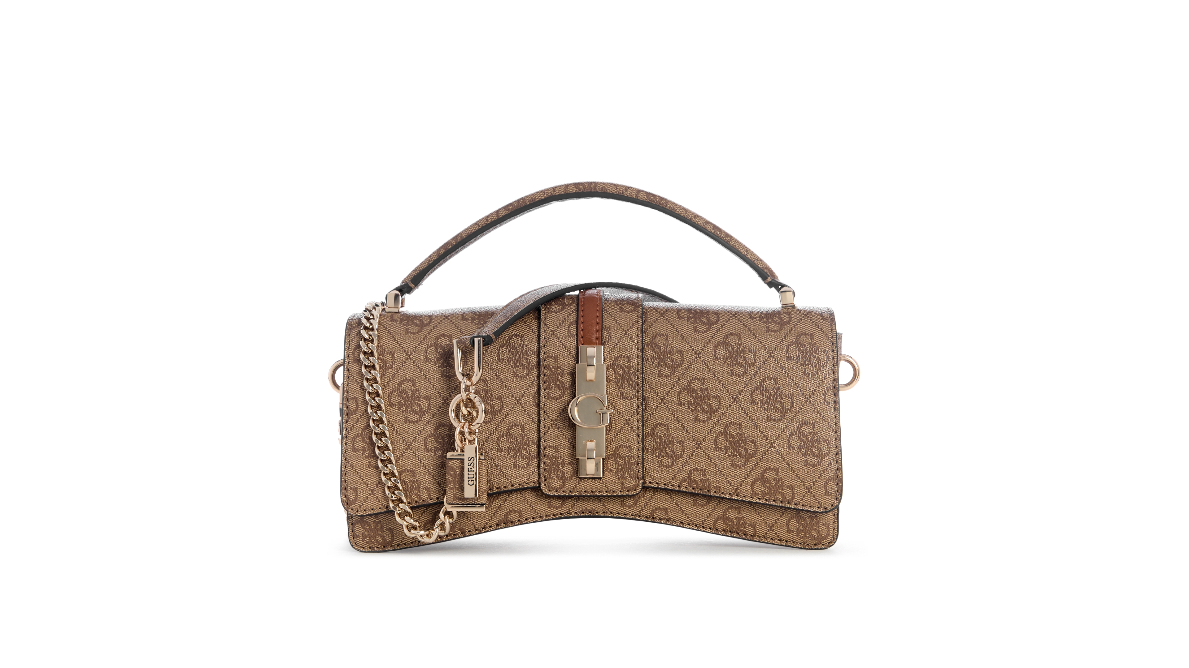 Guess Yvonne Logo Small Top Handle Flap Crossbody Handbag
