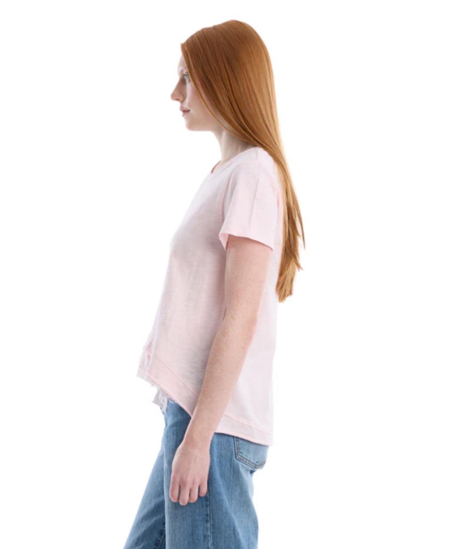 Женская футболка WILT Boxy Short-Sleeve Mixed-Hem, цвет: Розовый — фото 6