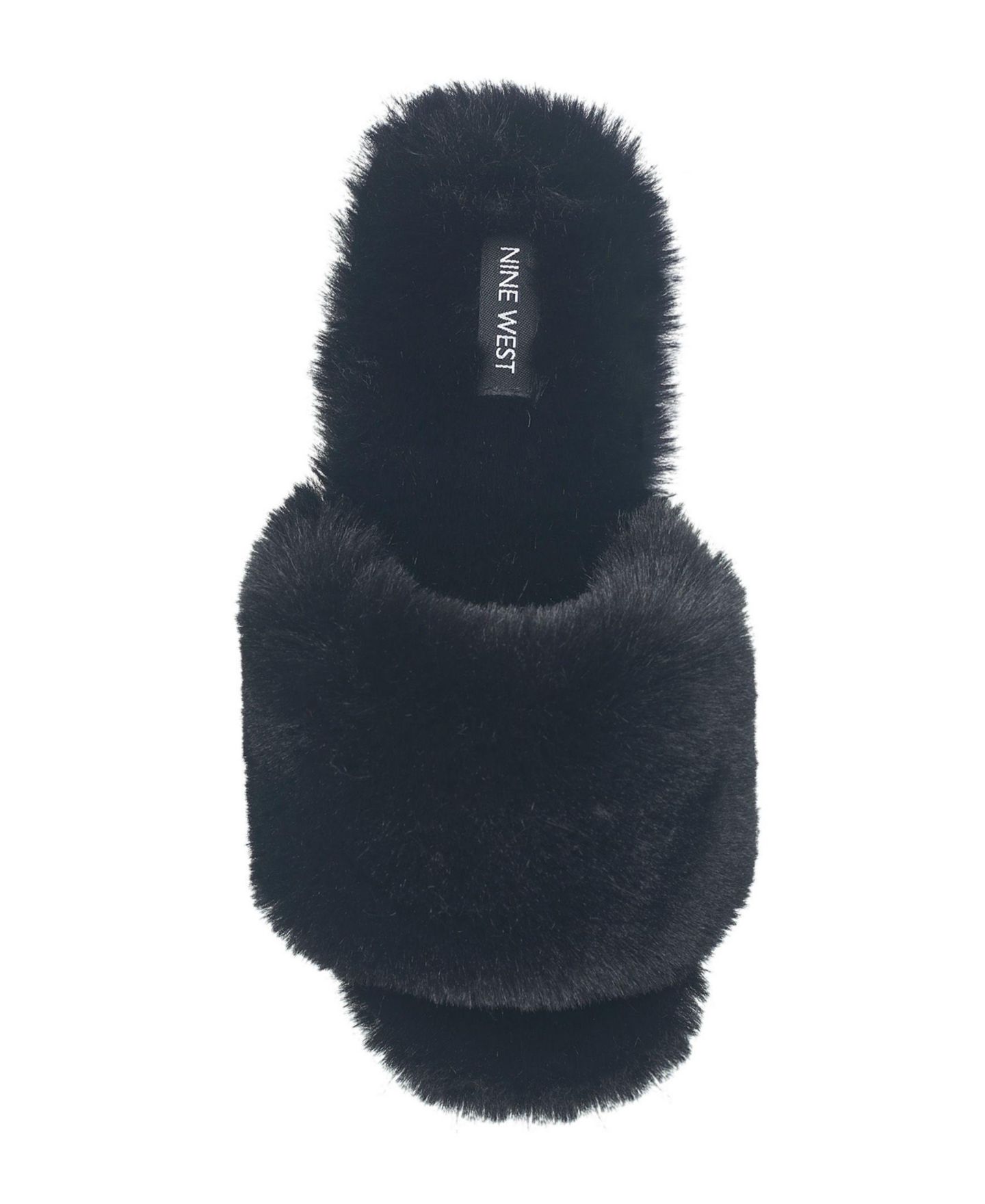 Женские тапочки Nine West Slide Faux Fur Slipper, цвет: Чёрный — фото 5