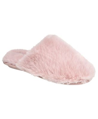 Women's Faux Fur Closed Scuff Slipper - Cream M