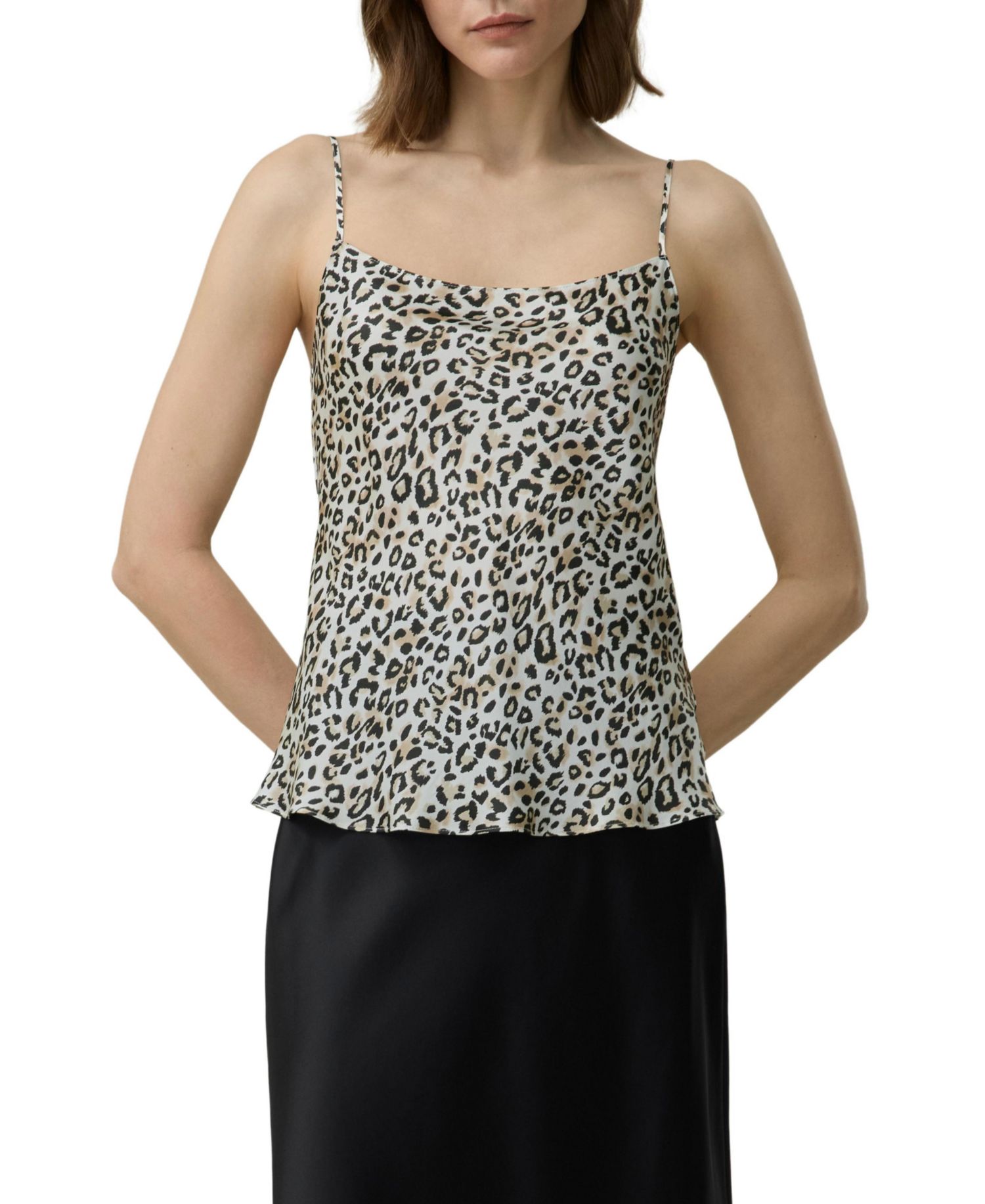 Women's Leopard Print V-Neck Sleeveless Silk Camisole