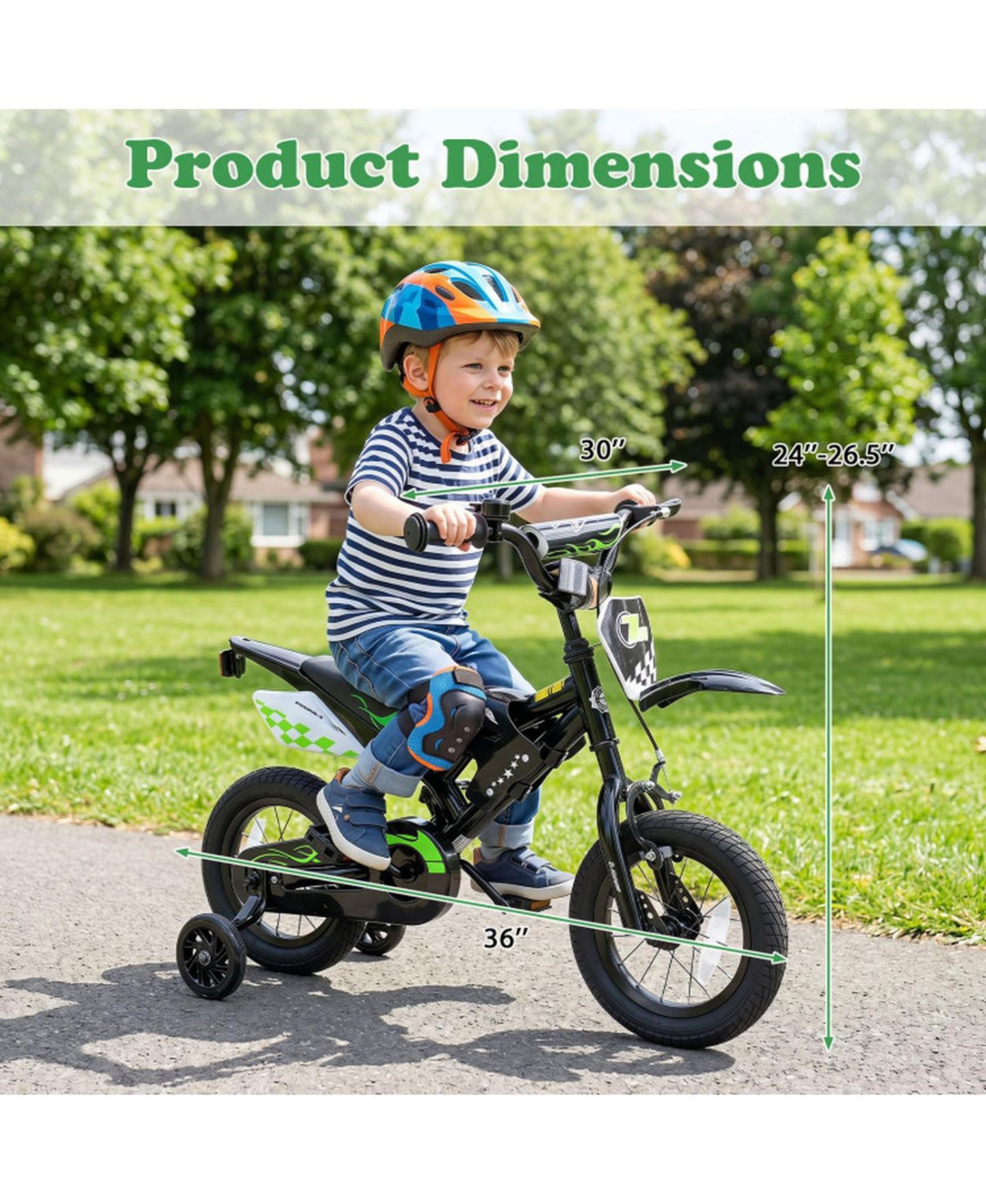 Детская игрушка SUGIFT 12" Kids Bike Motorcycle-Inspired with Detachable Training Wheels, Ages 3-4, цвет: Чёрный — фото 8