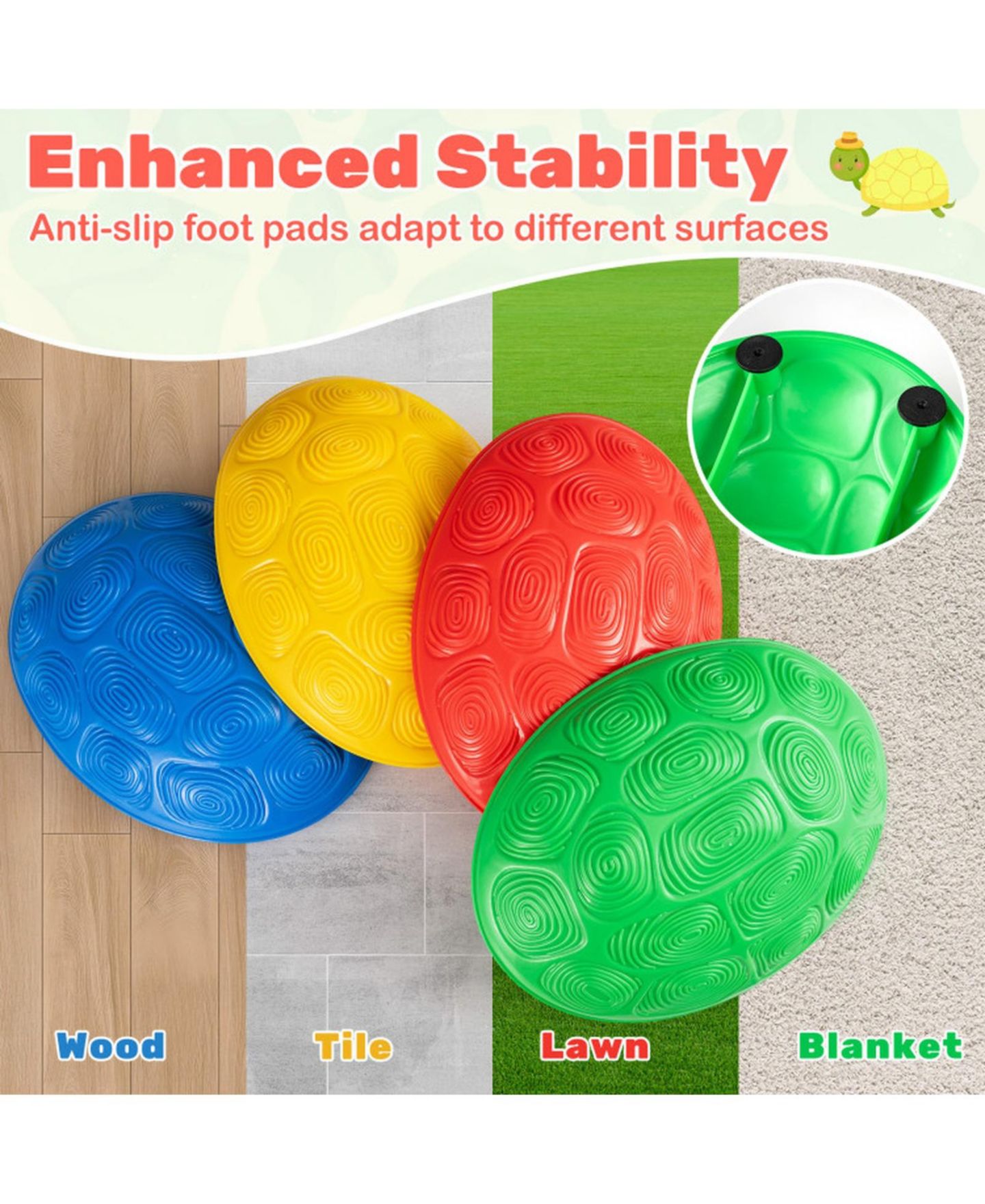 Детские игрушки SUGIFT 8-Piece Non-Slip Sensory Kids Stepping Stones, Ages 3+, цвет: Open Miscellaneous — фото 7