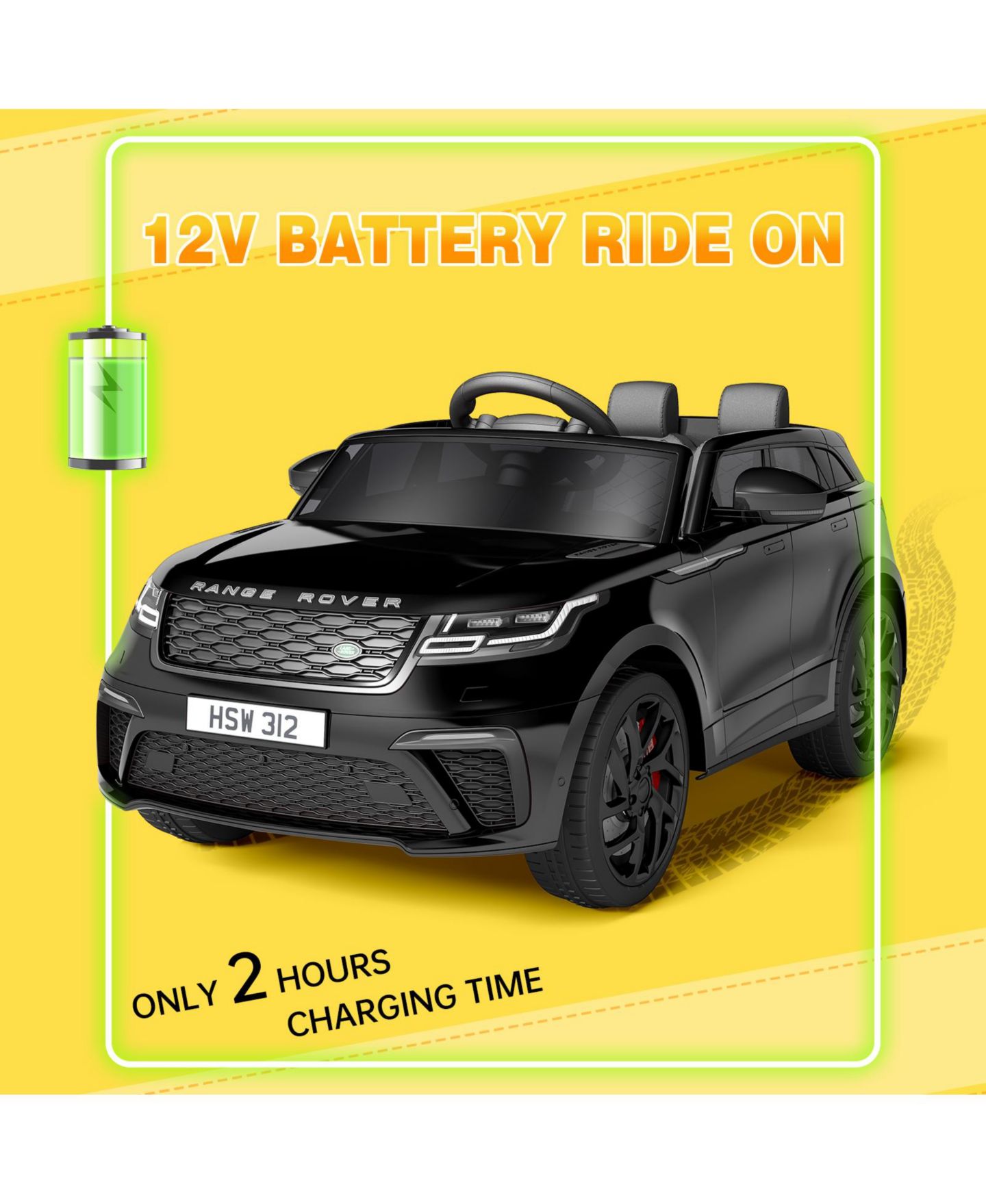 Детская игрушка homfan 12V Licensed Land Rover Remote-Control Ride-On Car with LED Lights, Two-Seater, Ages 3+, цвет: Чёрный — фото 5