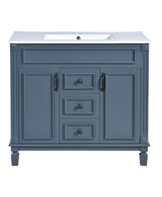 36 Inch Bathroom Vanity with Top Sink Modern Storage Cabinet with 2 Soft Closing Doors Single Sink