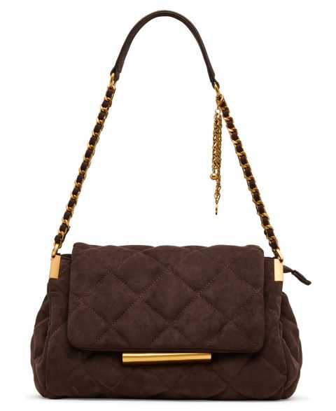 Женская сумка Steve Madden Colette Quilted Small Shoulder Handbag, цвет: Шоколадный