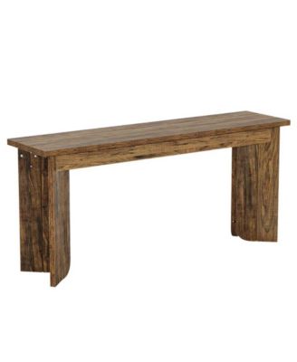 Wood Console Table with Double Pedestal Base