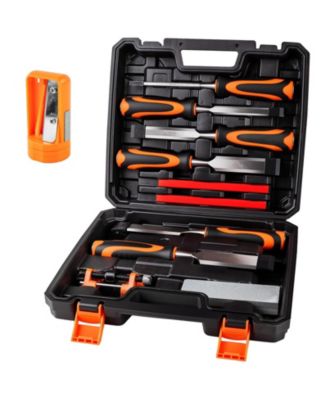 Wood Chisel Set Honing Guide Sharpening Stone Pencils Kit
