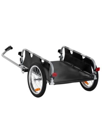 Bike Cargo Trailer, 100 lbs Load, Wheels, Quick Release Hitch, Reflectors, Fits Bikes, Heavy-Duty Foldable Cart