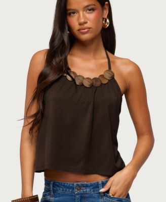 Women's Gale Halter Crop Wood Disc Top