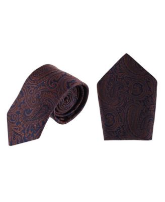 Men's Sobee Paisley Silk Necktie and Pocket Square
