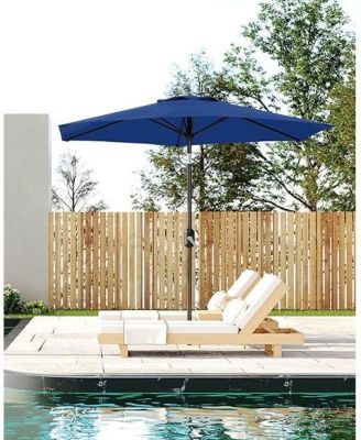 7.5Feet Market Umbrella - Push Button Tilt and Crank, 6 Ribs, UV Protection Waterproof for Patio or Garden