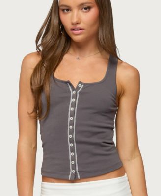 Women's Scoop-Neck Ribbed Tank Top