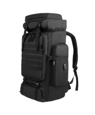 80L Tactical Hiking Backpack Durable MOLLE Webbing USB Charging Port Outdoor Travel Gear