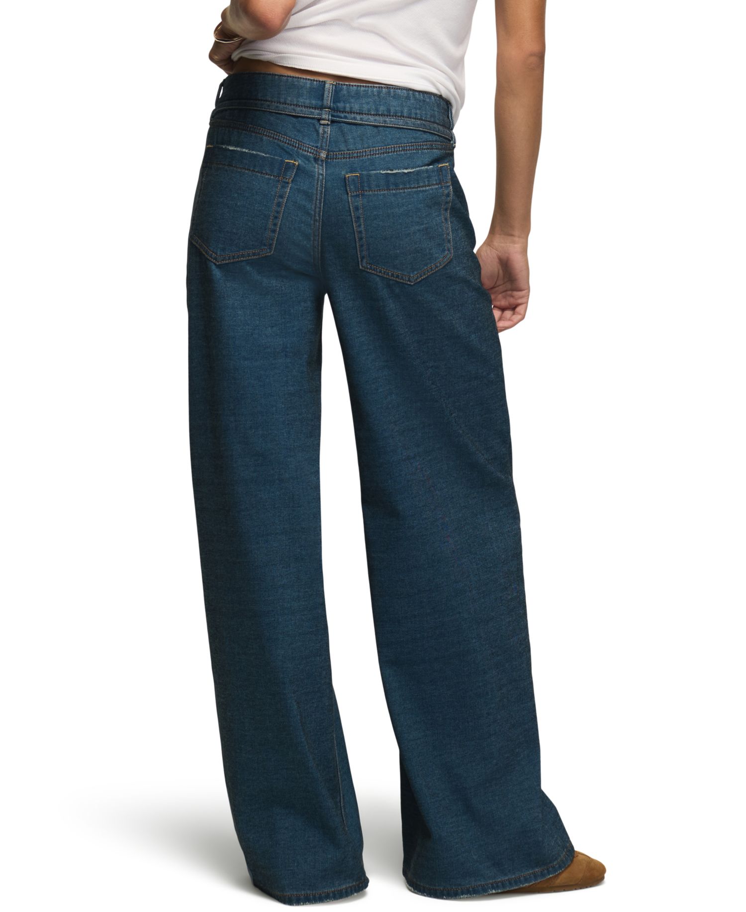 Women's Liquid Denim Luxe High-Waisted Wide-Leg Medium Rinse Jeans