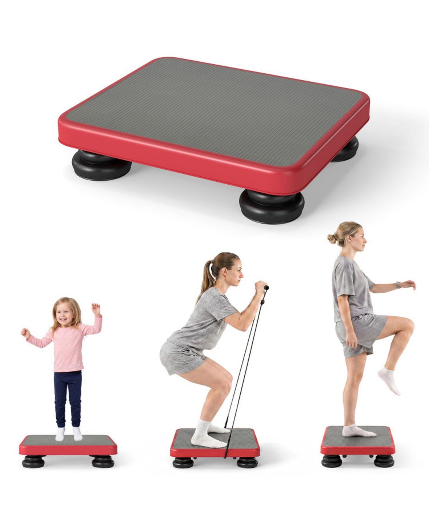 Детская игрушка SUGIFT Kids Rebounder 24" x 20" Bouncing Board with Elastic Rope, Ages 3+, цвет: Красный — фото 10