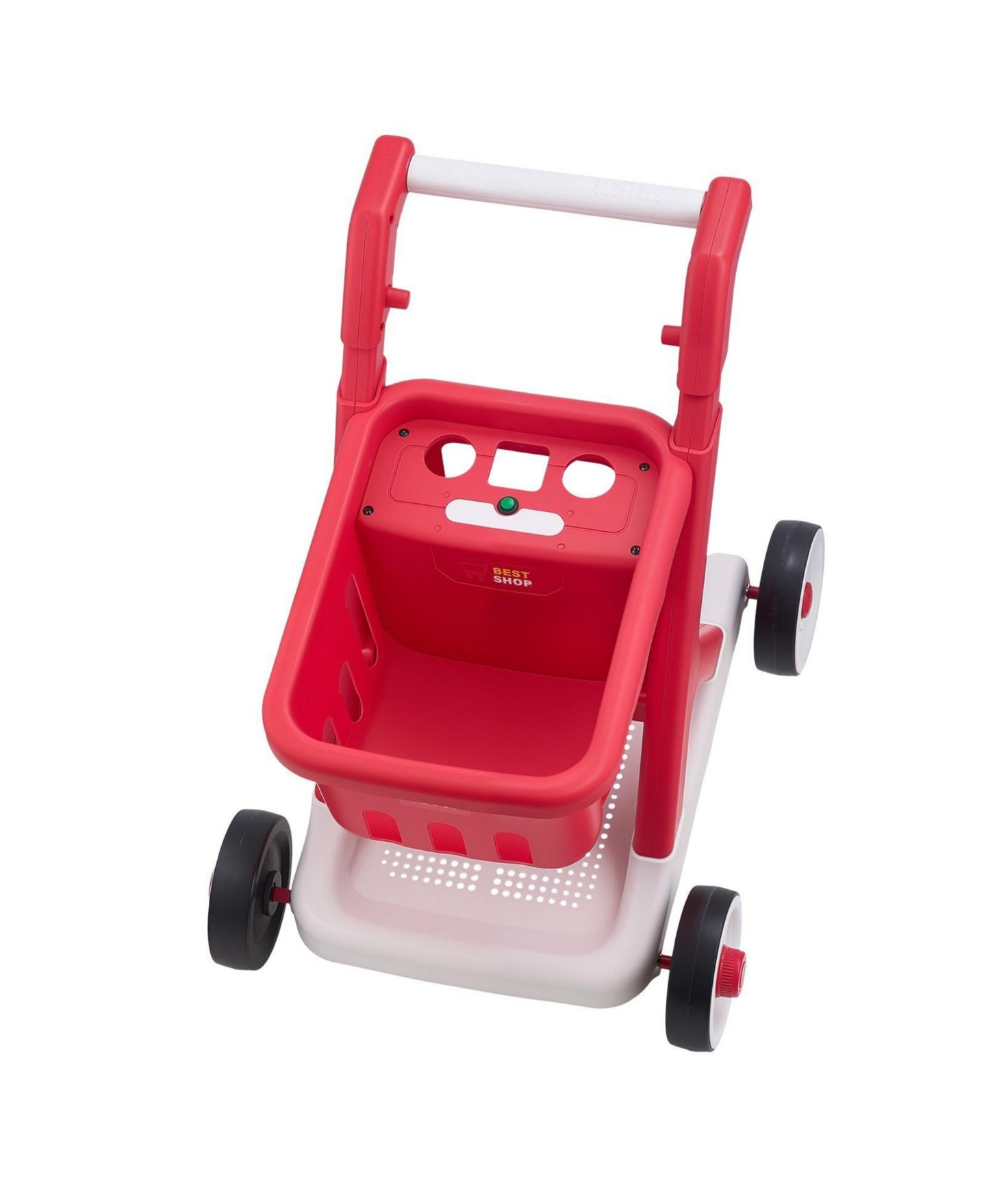 Детская игрушка HONGGE Scan and Sort Kids Shopping Cart with Pretend Food Light-Up Scanner and Adjustable Handle Ages 2 Plus, цвет: Красный — фото 3