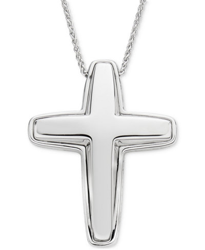 Nambé Braid Cross Pendant Necklace in Sterling Silver, Only at Macy's