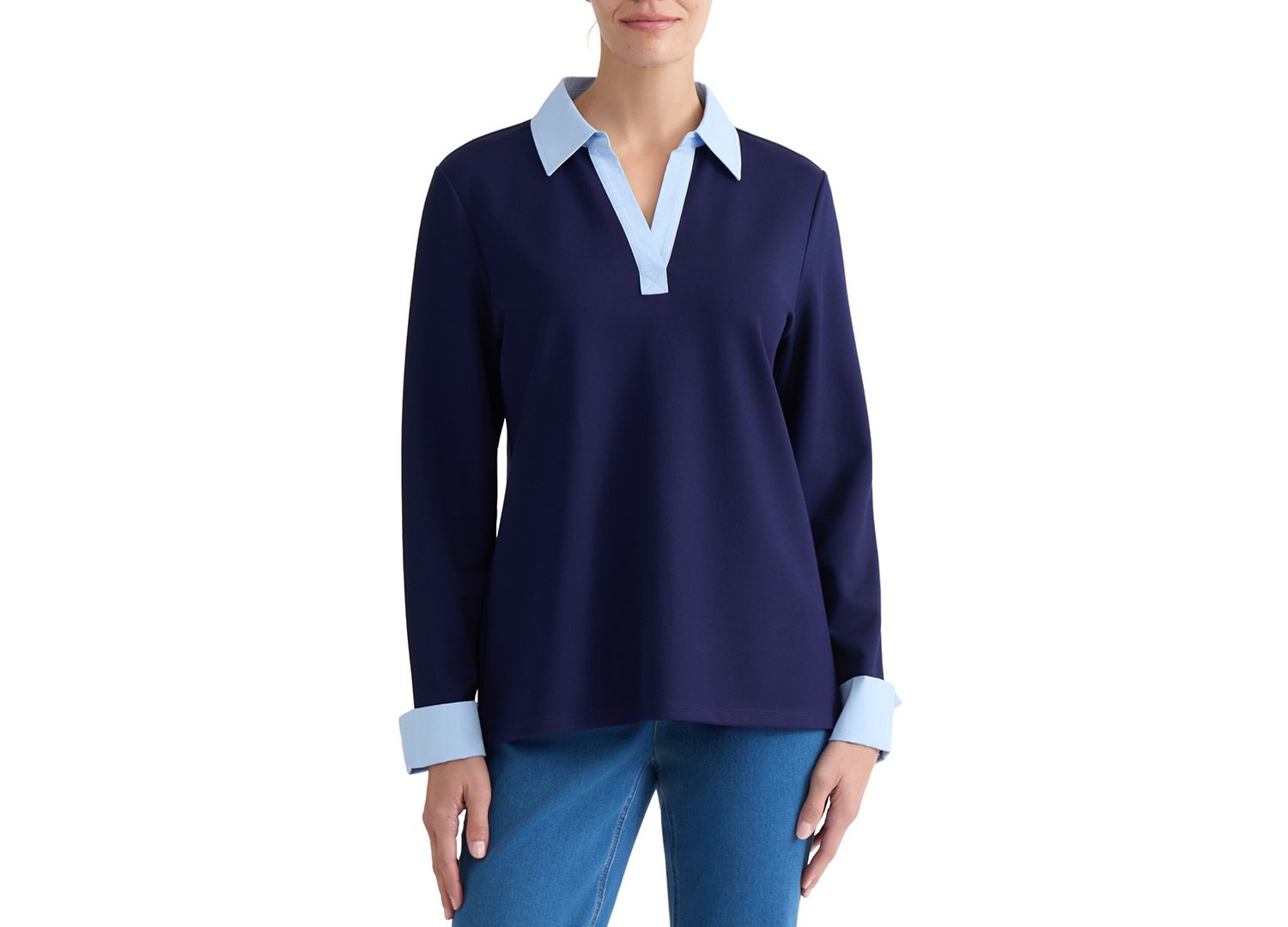 Petite V-Neck Twofer Top