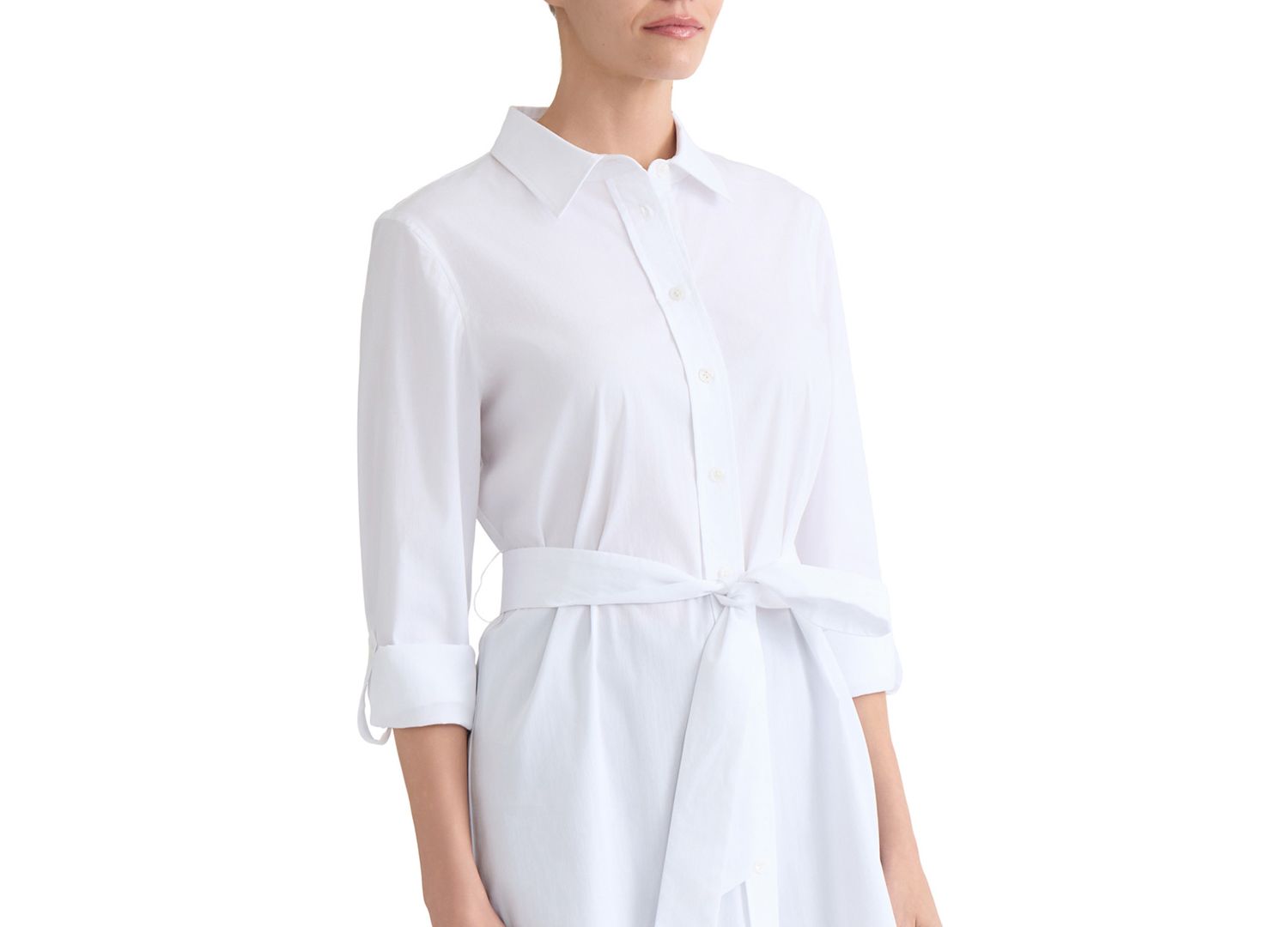 Petite 3/4-Sleeve Belted Tunic Top