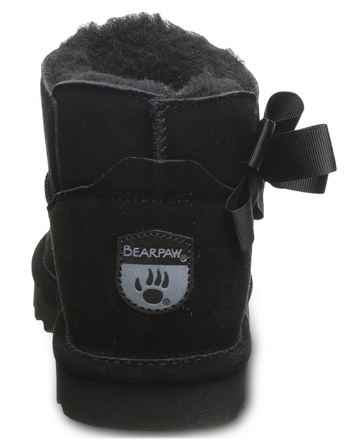 Женские ботинки BEARPAW Saige Ribbon Bow Detail Ankle Booties, цвет: Чёрный — фото 3