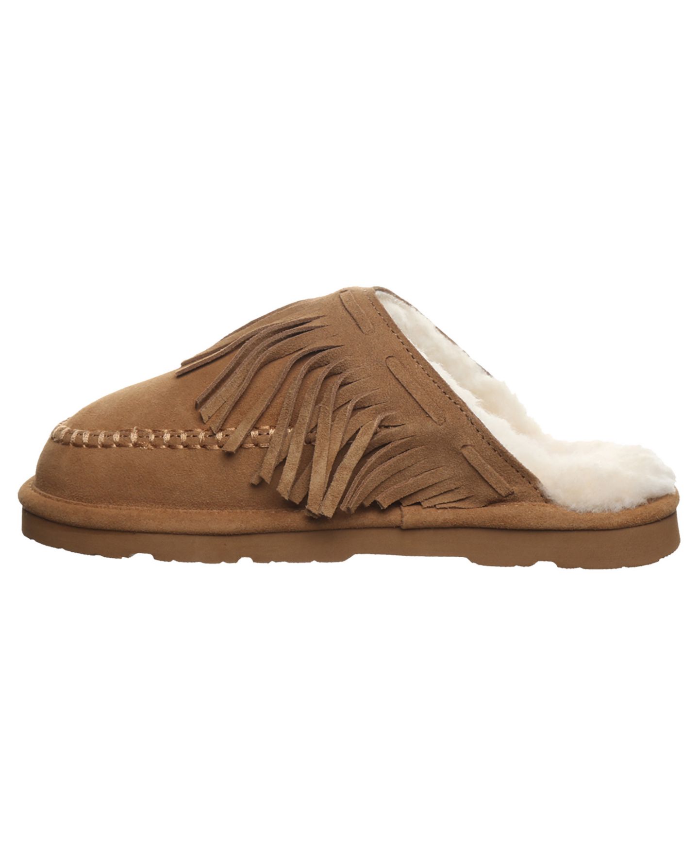 Женские тапочки BEARPAW Briony Fringe Detail Scuff Slippers, цвет: Hickory — фото 7