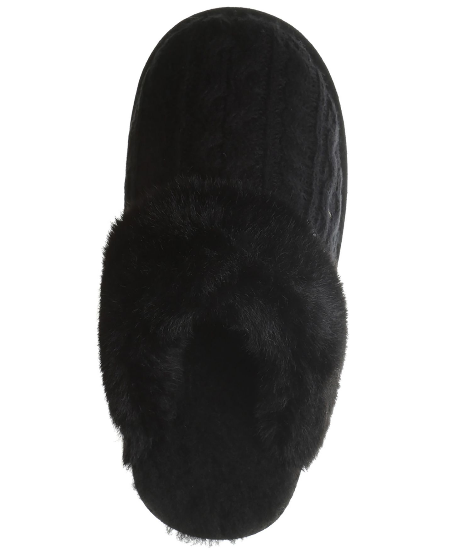 Женские тапочки BEARPAW Rumie Cable Knit Slip-On Slippers, цвет: Чёрный — фото 4
