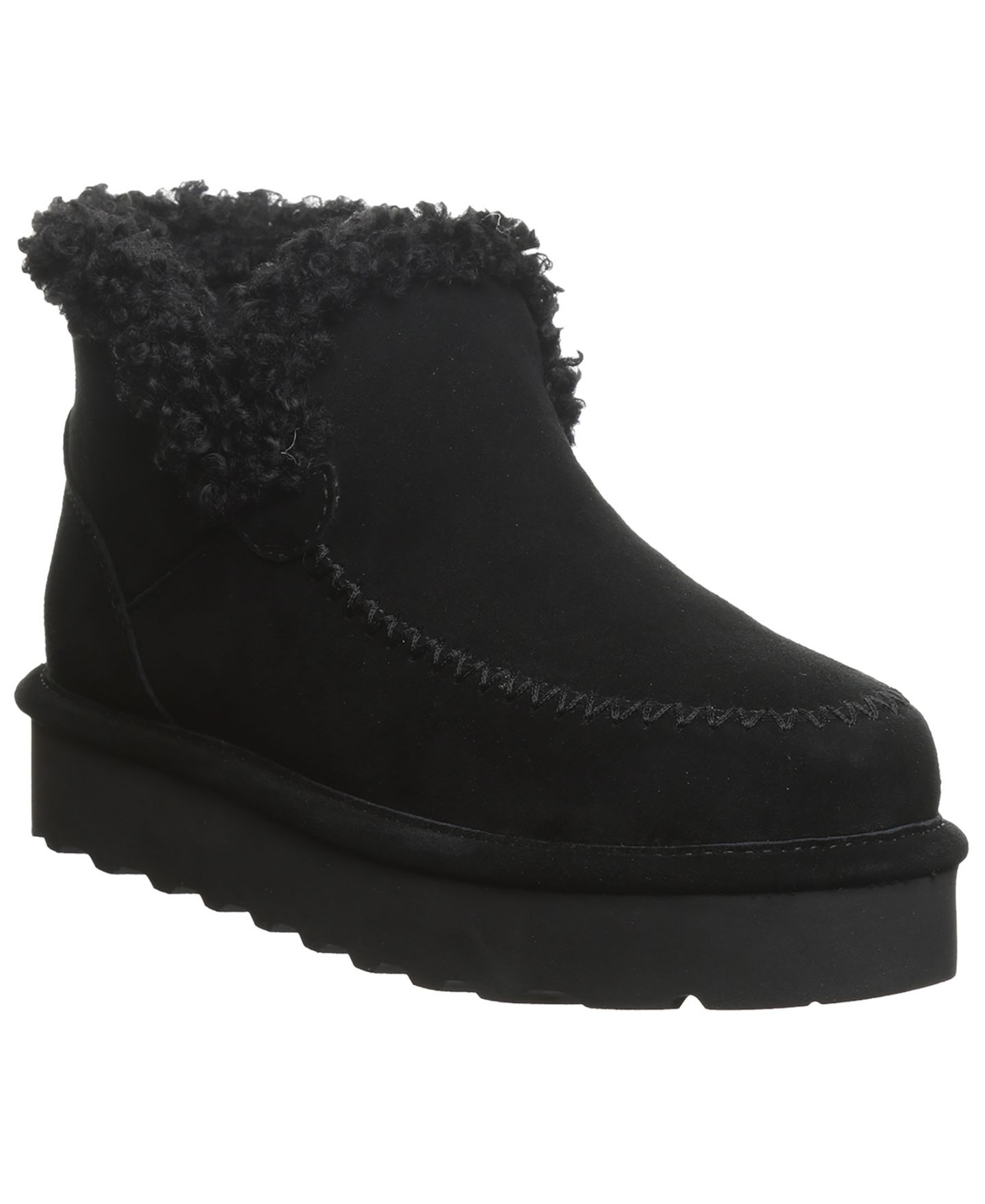 Женские ботинки BEARPAW Maeve Platform Slip-On Booties, цвет: Чёрный — фото 1