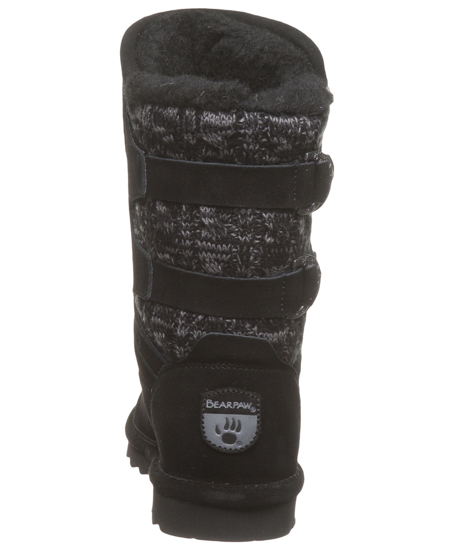 Женские ботинки Bearpaw Jenni Knit Back Accent Mid-Calf, цвет: Чёрный — фото 3