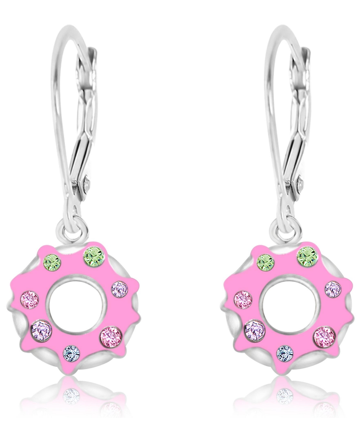Chanteur Kids Donut Hypoallergenic Earrings for Girls with Sterling Silver Leverbacks