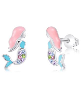 Kids Mermaid Hypoallergenic Earrings for Girls with Surgical Titanium Screwbacks