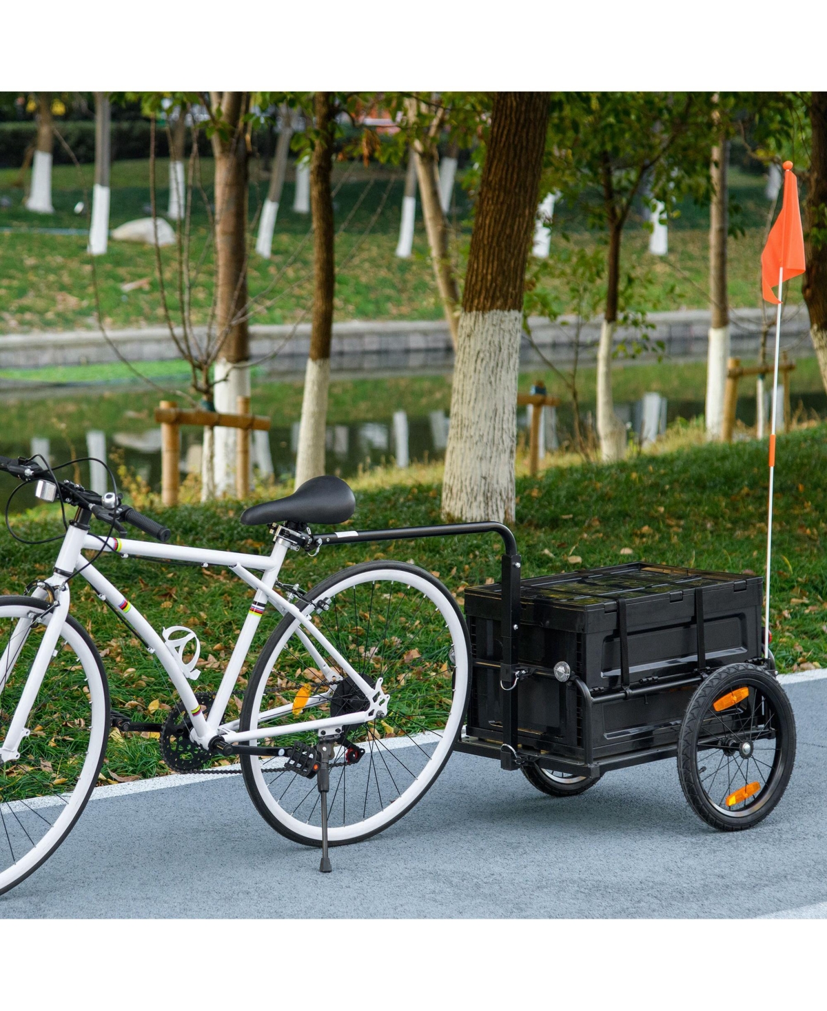Mountaintop Trailer for Bike, Bicycle Cargo Trailer with Removable Storage Box, No Bottom