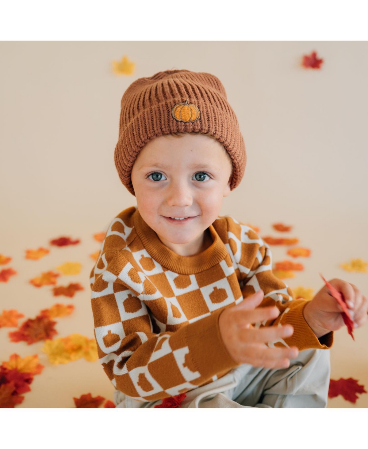Sweet Wink Baby Boys Pumpkin Checkers Sweater