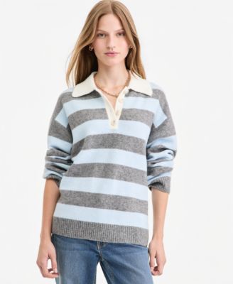 Women's Long-Sleeve Polo Sweater
