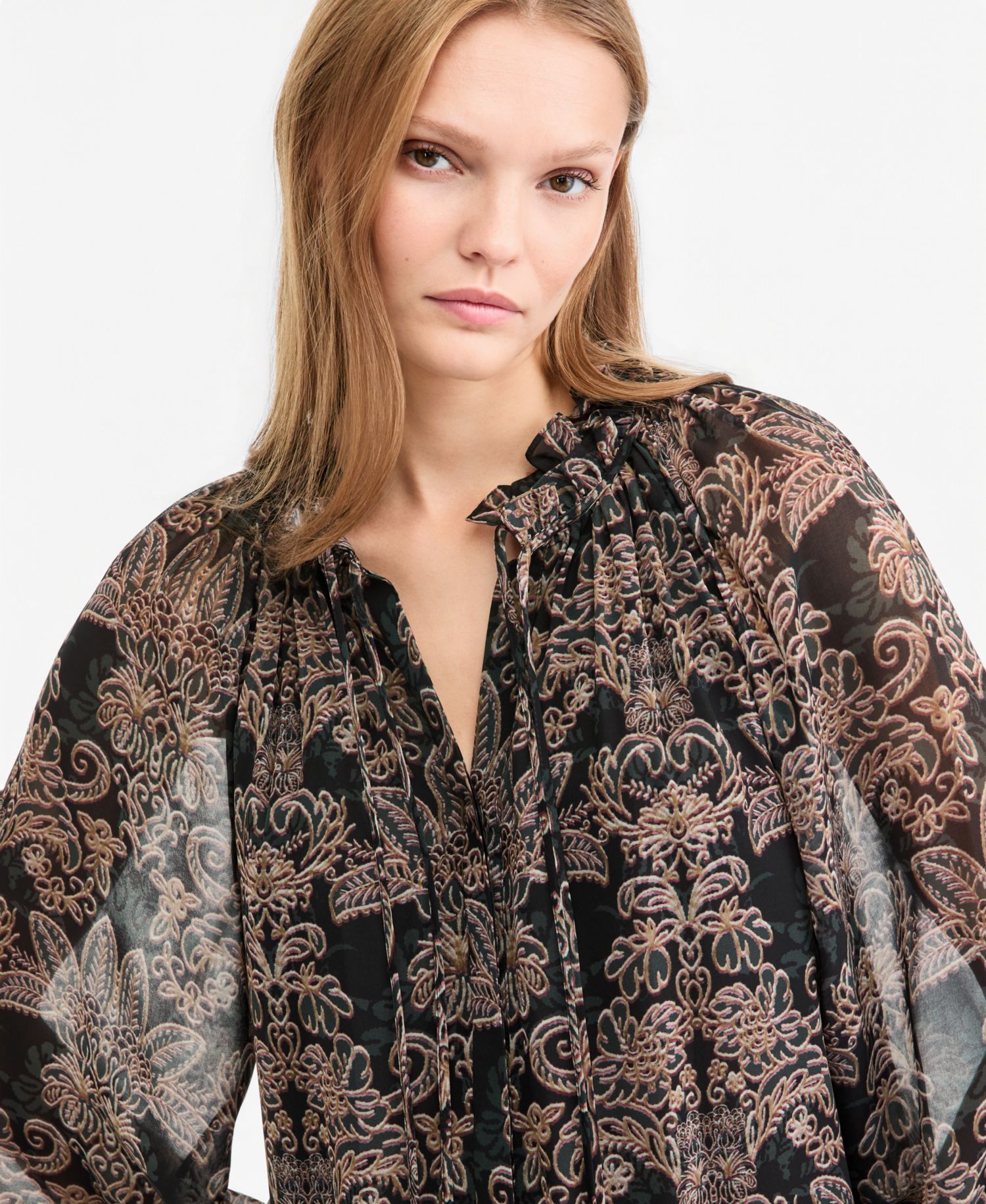 Women's Yale Sheer Chiffon Long-Sleeve Blouse, Macy's Exclusive
