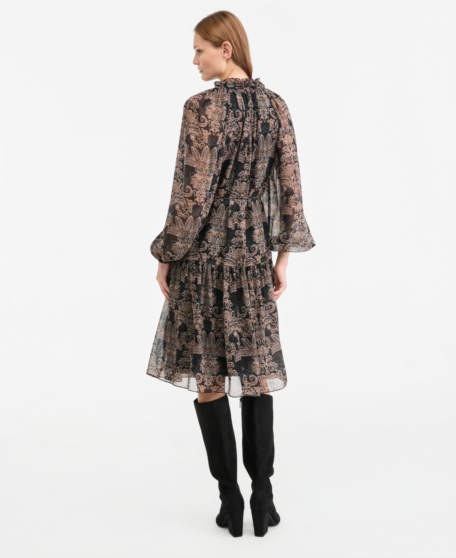 Women's Alli Long-Sleeve Tiered Ruffle Dress, Macy's Exclusive