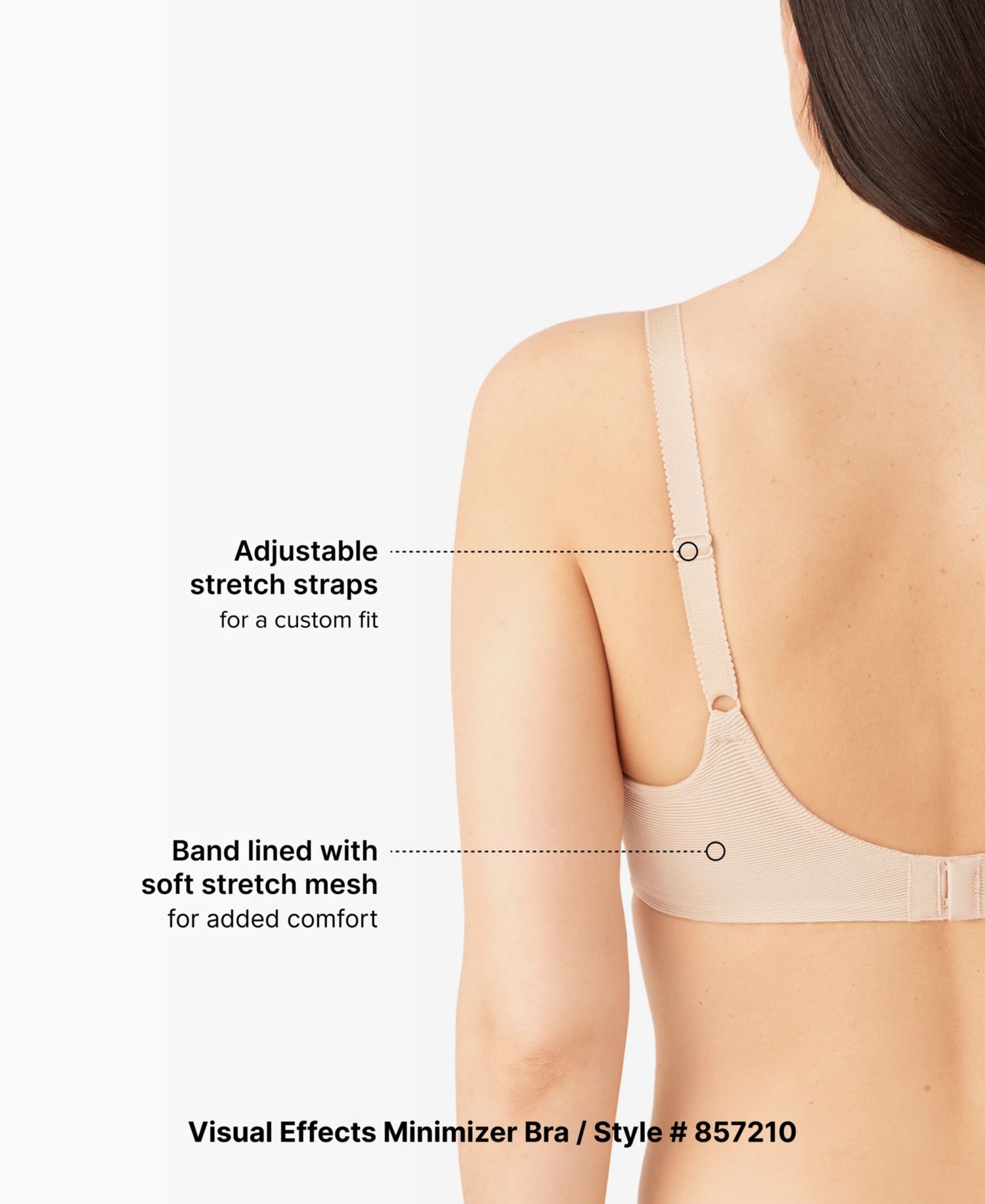 Women's Visual Effects Minimizer Bra 857210, Up To I Cup