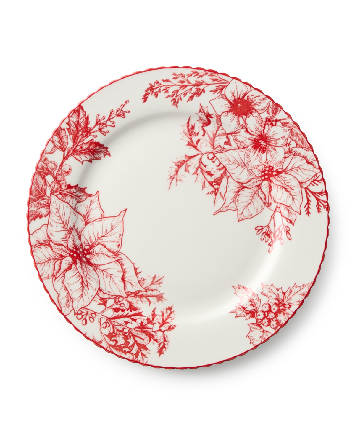 Certified International Crimson Noel Dinner Plates, Set of 6