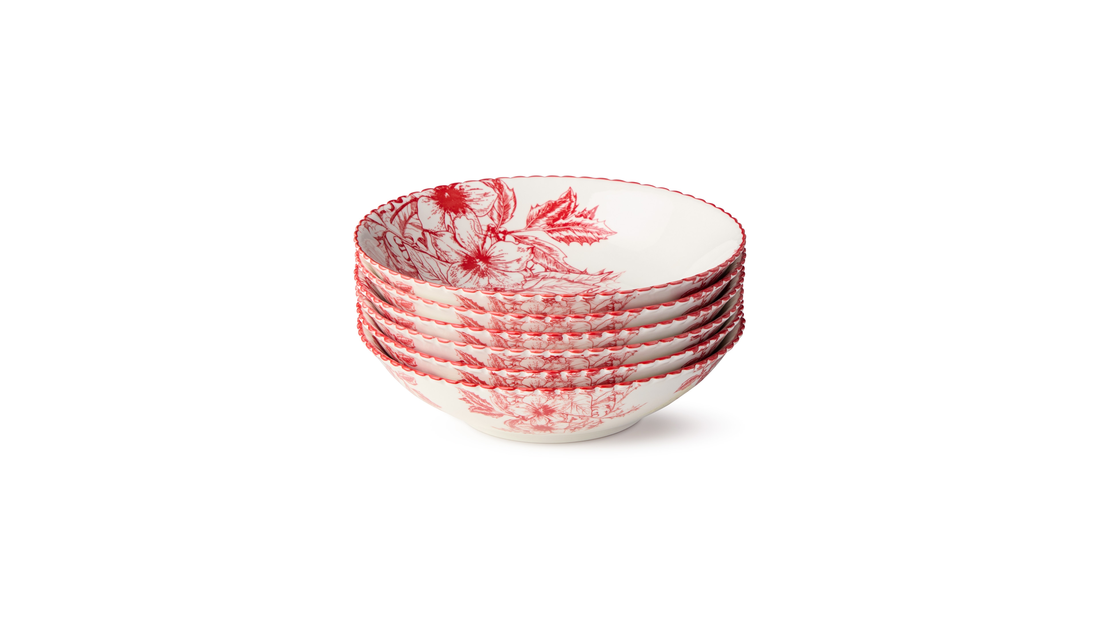 Certified International Crimson Noel Soup Bowls, Set of 6