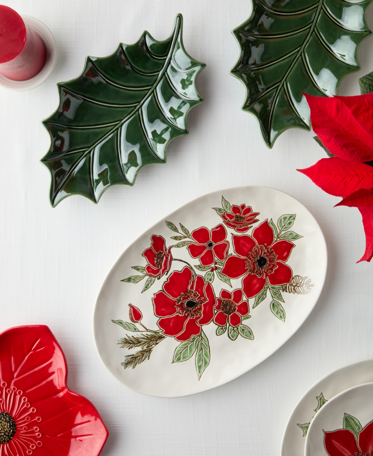 Certified International Festive Blooms Oval Platter