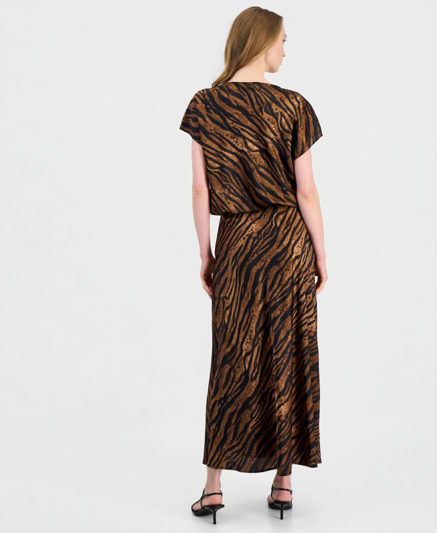 Women's Animal-Print A-Line Midi Skirt