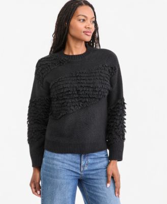 Women's Crewneck Long-Sleeve Loopy Textured Sweater