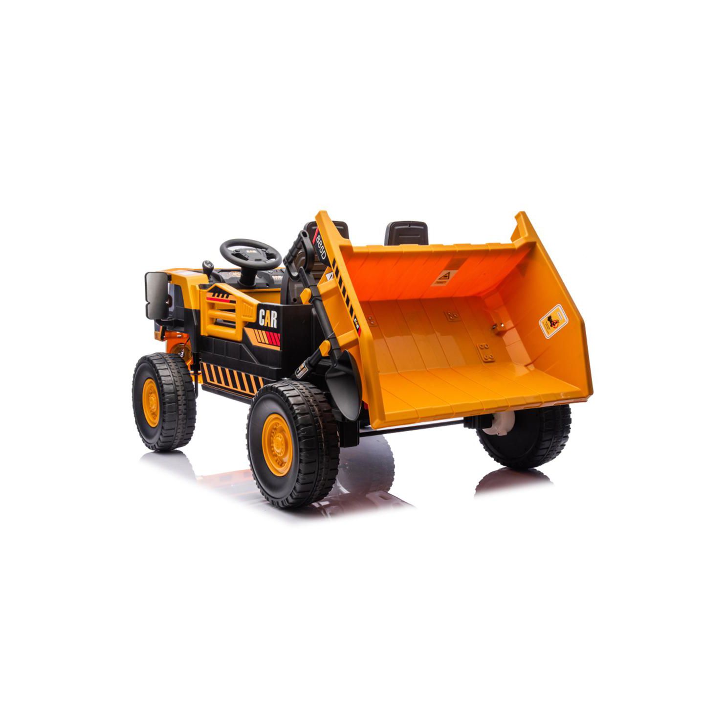 Детская игрушка YOBTOP Large Remote-Control Two-Seater Ride-On Dump Truck with LED Lights & Auto-Lift Compartment, 110 lbs Capacity, Ages 3+, цвет: Оранжевый — фото 2